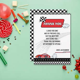 Remerciements Carte de remerciement d'anniversaire de voiture de