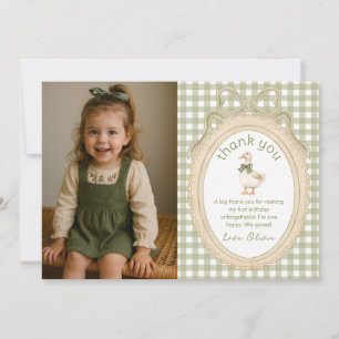 Remerciements Carte de remerciement d'anniversaire Green Bow One
