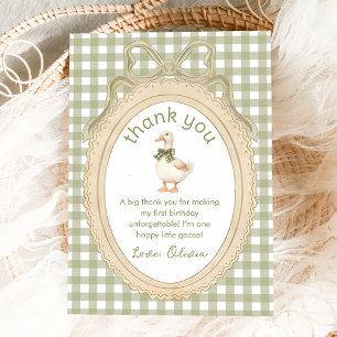 Remerciements Carte de remerciement d'anniversaire Green Bow One
