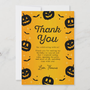 Remerciements Carte de remerciement d'anniversaire Halloween Cha