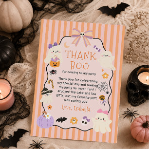 Remerciements Carte de remerciement d'anniversaire Halloween Lit