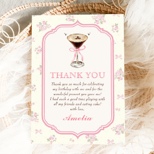 Remerciements Carte de remerciement d'anniversaire Martini Coque