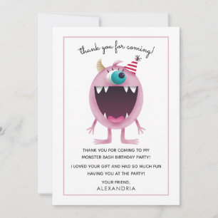 Remerciements Carte de remerciement d'anniversaire pour enfants
