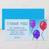 Remerciements Carte de remerciement d'anniversaire pour enfants  (Devant / Derrière)