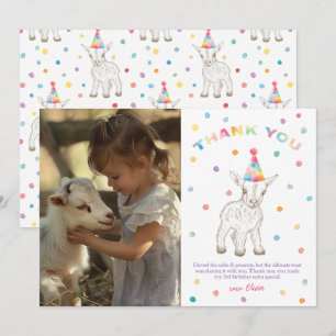 Remerciements Carte de remerciement d'anniversaire pour la ferme