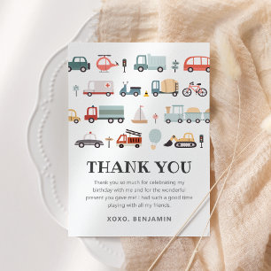 Remerciements Carte de remerciement d'anniversaire pour les tran