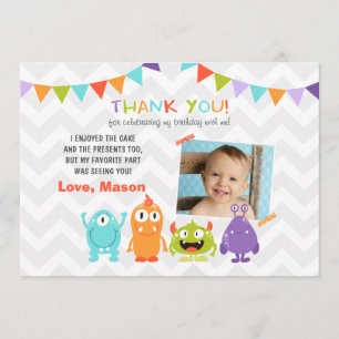 Remerciements Carte de remerciement d'anniversaire pour petit mo