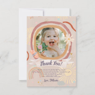 Remerciements Carte de remerciement d'anniversaire rose pastel a