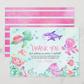 Remerciements Carte de remerciement d'anniversaire Splash Under  (Devant / Derrière)