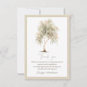 Remerciements Carte de remerciement d'arbre de bouleau pleureur