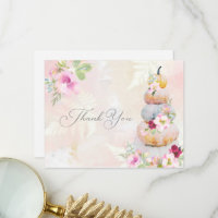 Carte de remerciement de Baby Shower automnal aqua