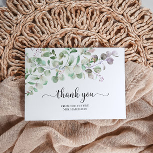 Remerciements Carte de remerciement de Baby Shower avec eucalypt