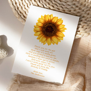 Remerciements Carte de remerciement de baby shower Fleur de sole