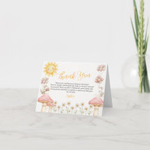 Carte de remerciement de baby shower pour un adora