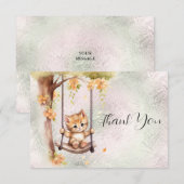 Remerciements Carte de remerciement de balançoire de chaton (Devant / Derrière)