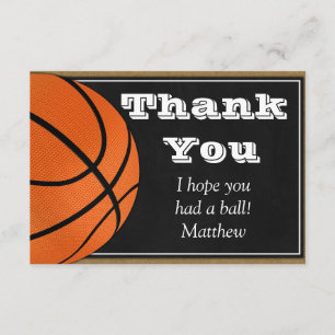 Remerciements Carte de remerciement de basketball pour joueurs d