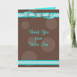 Remerciements Carte de Remerciement de Bat Mitzvah à pois Aqua e