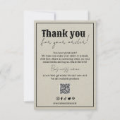 Remerciements Carte de remerciement de commande d'emballage de t (Devant)