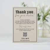 Remerciements Carte de remerciement de commande d'emballage de t (Debout devant)