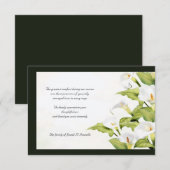 Remerciements Carte de remerciement de condoléances avec lis (Devant / Derrière)