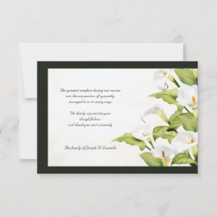 Remerciements Carte de remerciement de condoléances avec lis