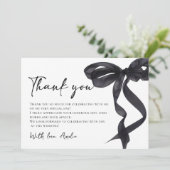 Remerciements Carte de remerciement de Coquette Black Bow pour l (Debout devant)