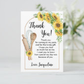 Remerciements Carte de remerciement de cuisine Tournesol boho cu (Debout devant)