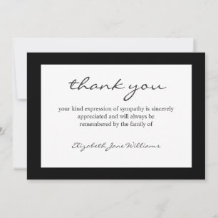 Remerciements Carte de Remerciement de Deuil Funéraire avec Bord