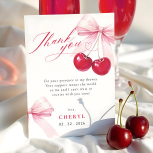 Remerciements Carte de remerciement de douche de mariée Cherry o