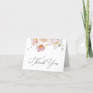 Remerciements Carte de remerciement de douche Fleurs roses