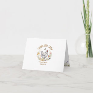 Remerciements Carte de remerciement de ferme Grey Hen Wildflower
