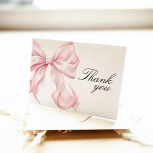 Remerciements Carte de remerciement de fiançailles à ruban rose