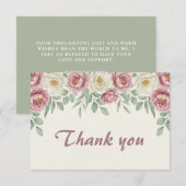 Remerciements Carte de remerciement de fiançailles Dusty Rose Pe (Devant / Derrière)