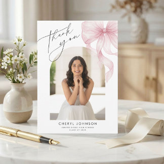 Remerciements Carte de remerciement de fin d'études avec photo e