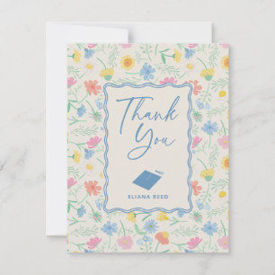 Remerciements Carte de remerciement de fin d'études florale Fleu
