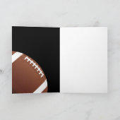 Remerciements Carte de remerciement de Football Américain Noir p (Intérieur)