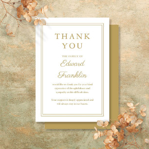 Remerciements Carte de remerciement de funérailles élégante avec