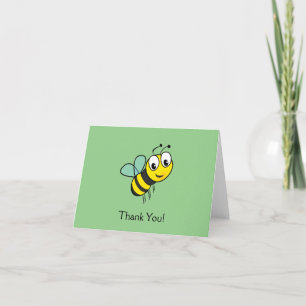 Remerciements Carte de remerciement de jolie abeille à bourdonne