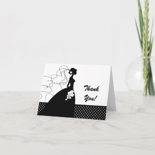 Remerciements Carte de remerciement de la mariée blanche Silhoue