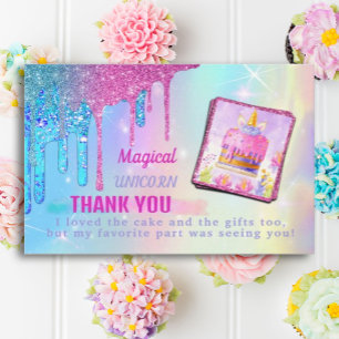 Remerciements Carte de remerciement de licorne magique