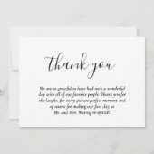 Remerciements Carte de remerciement de mariage (Dos)