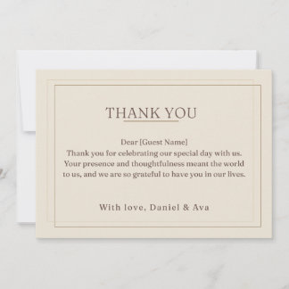 Remerciements Carte de remerciement de mariage à cadre doré | Ma