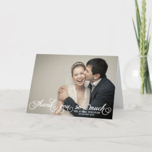 Remerciements Carte de remerciement de mariage à écriture jolie