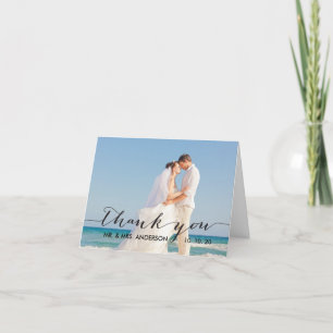 Remerciements Carte de remerciement de mariage à écriture simple
