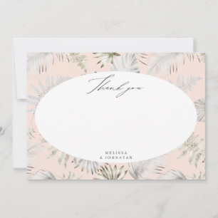 Remerciements Carte de remerciement de mariage à feuillage tropi