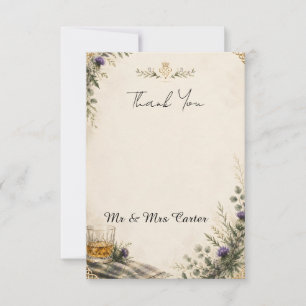 Remerciements Carte de remerciement de mariage à la fleur sauvag