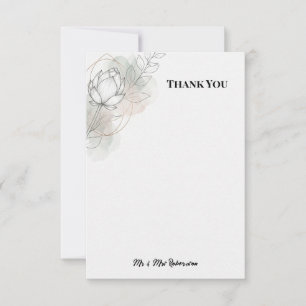 Remerciements Carte de remerciement de mariage à l'aquarelle Blu