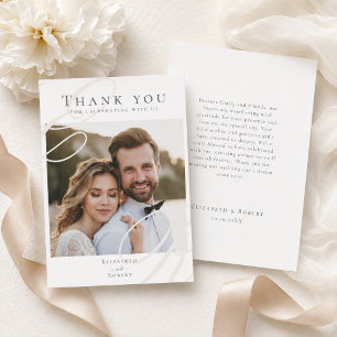 Remerciements Carte de remerciement de mariage à monogramme mini