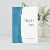 Remerciements Carte de remerciement de mariage à vague de peintu (Debout devant)