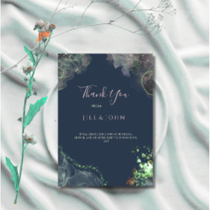 Remerciements Carte de remerciement de mariage abstrait vert mar